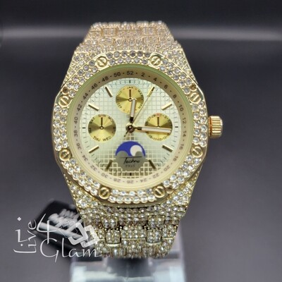 Iced Out Audemars Fashion Four Dial CZ Watch
