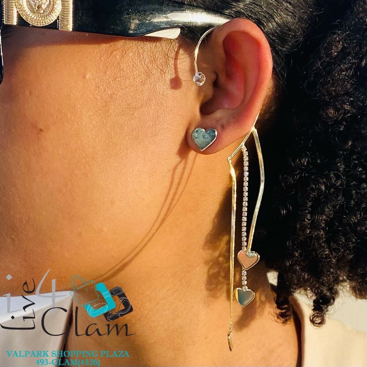 Heart Ear Cuff, Color: Gold
