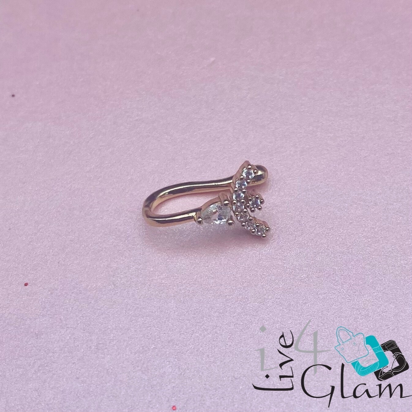 Fashion CZ  Heart Nose Cuff