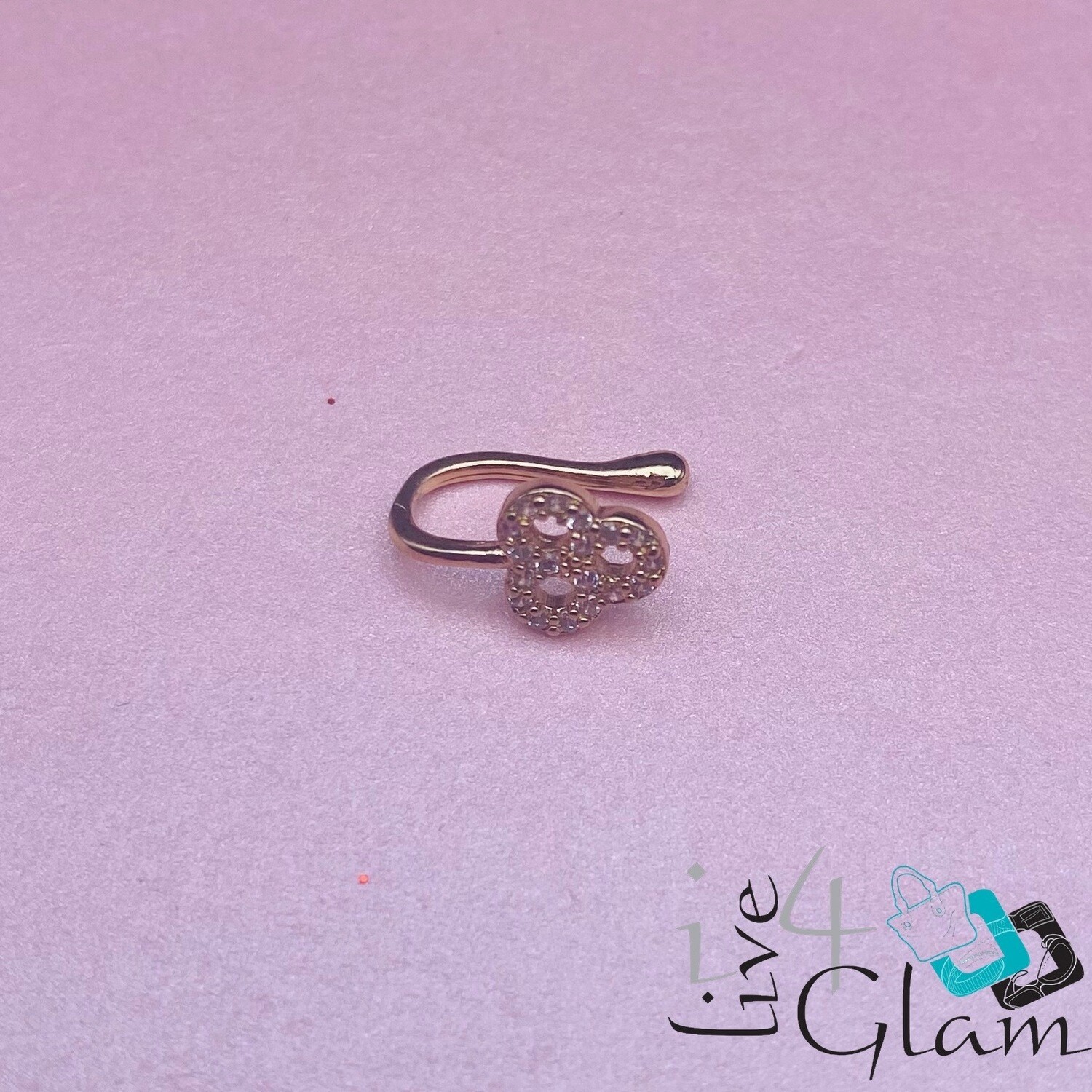 Fashion CZ 3 Ring Nose Cuff
