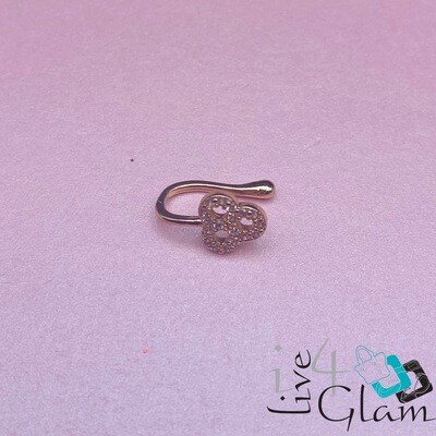 Fashion CZ 3 Ring Nose Cuff