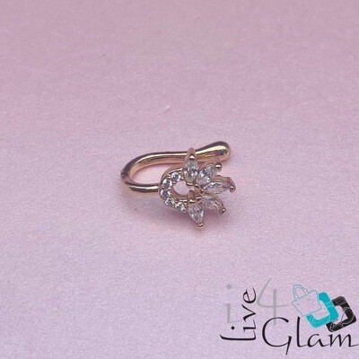 Fashion CZ Flower Nose Cuff