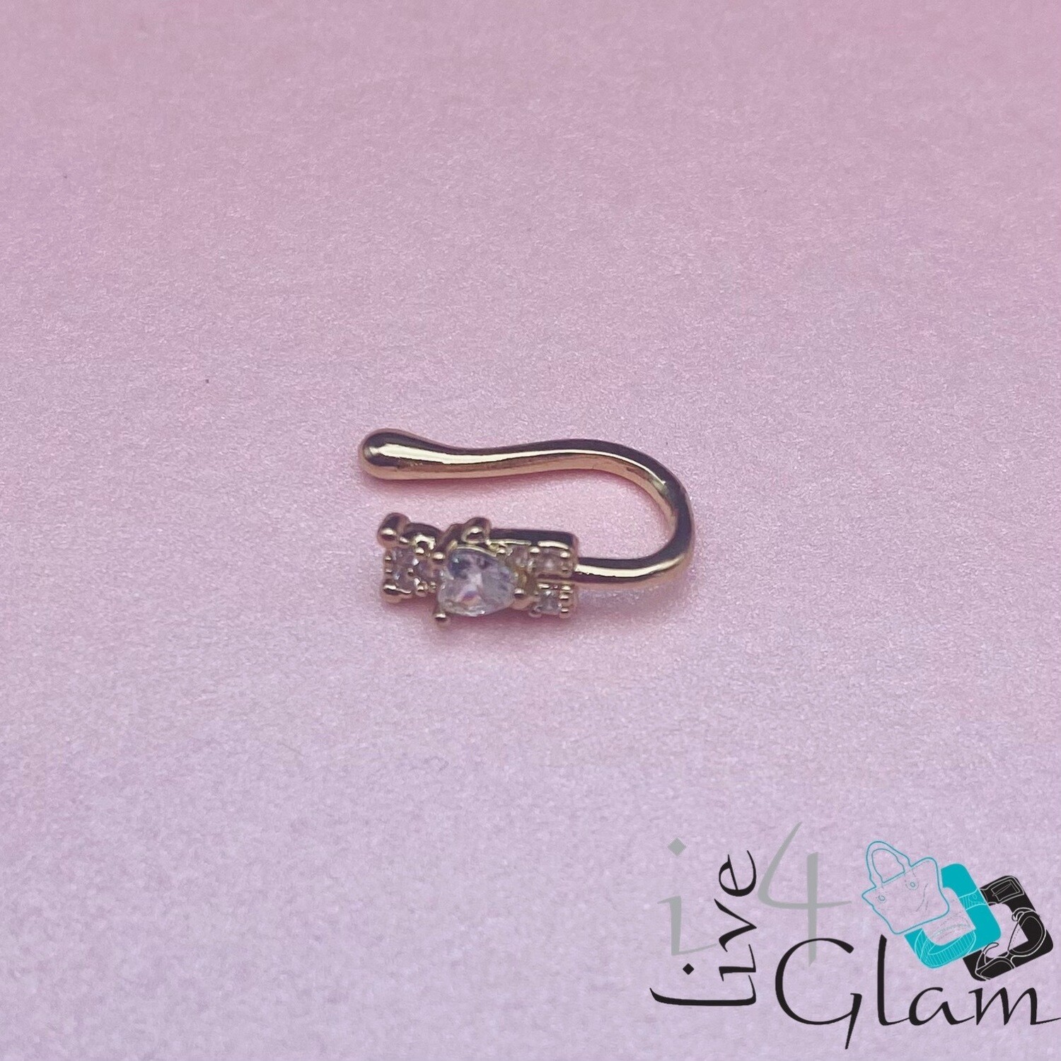 Fashion CZ Heart Teddy Bear Nose Cuff