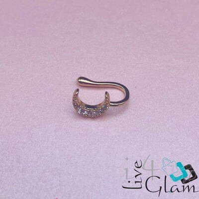 Fashion CZ Moon Nose Cuff
