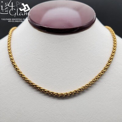 Stainless Steel 24&quot; Round Franco Link Chain 3mm