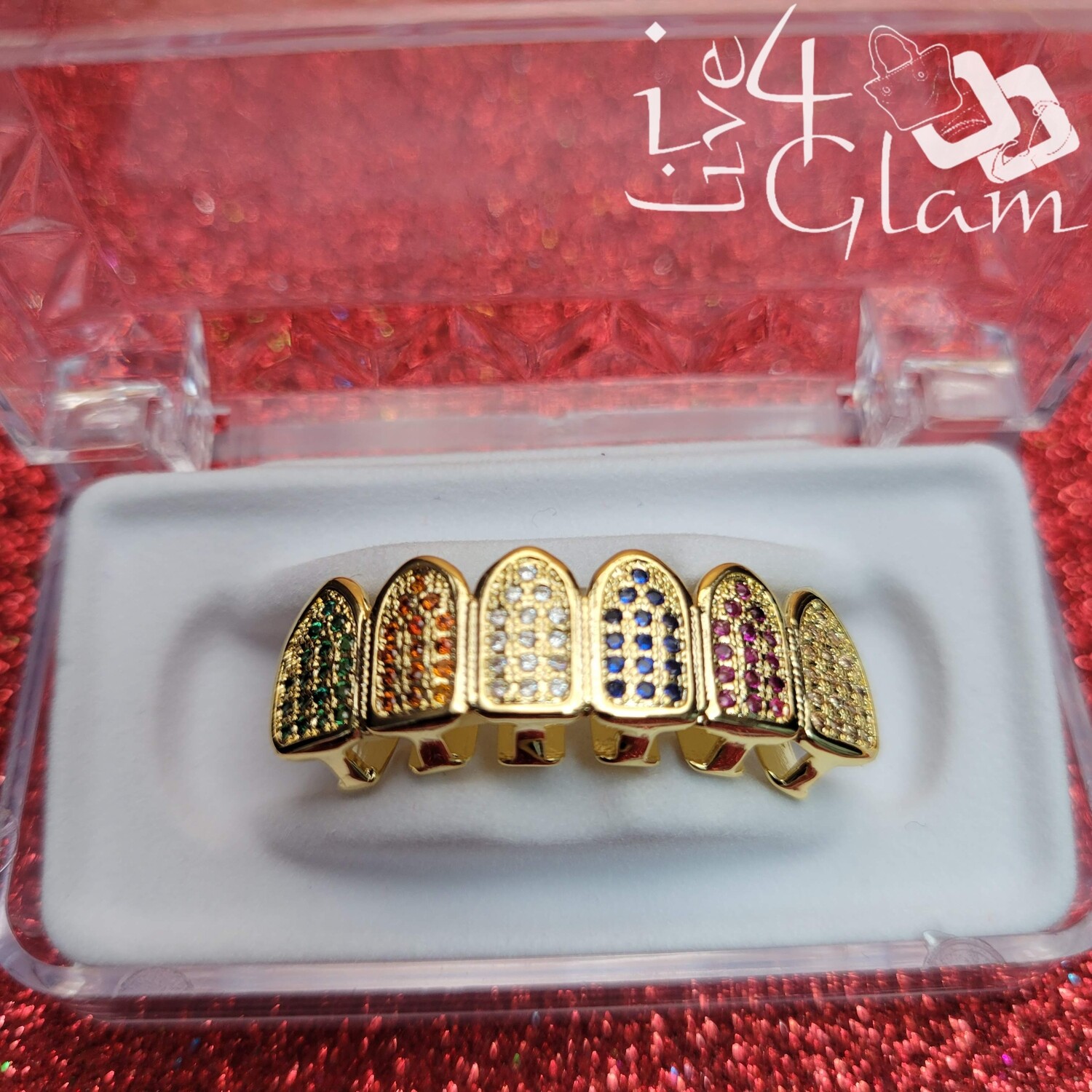 Grillz Gold Rainbow Ice Bottom