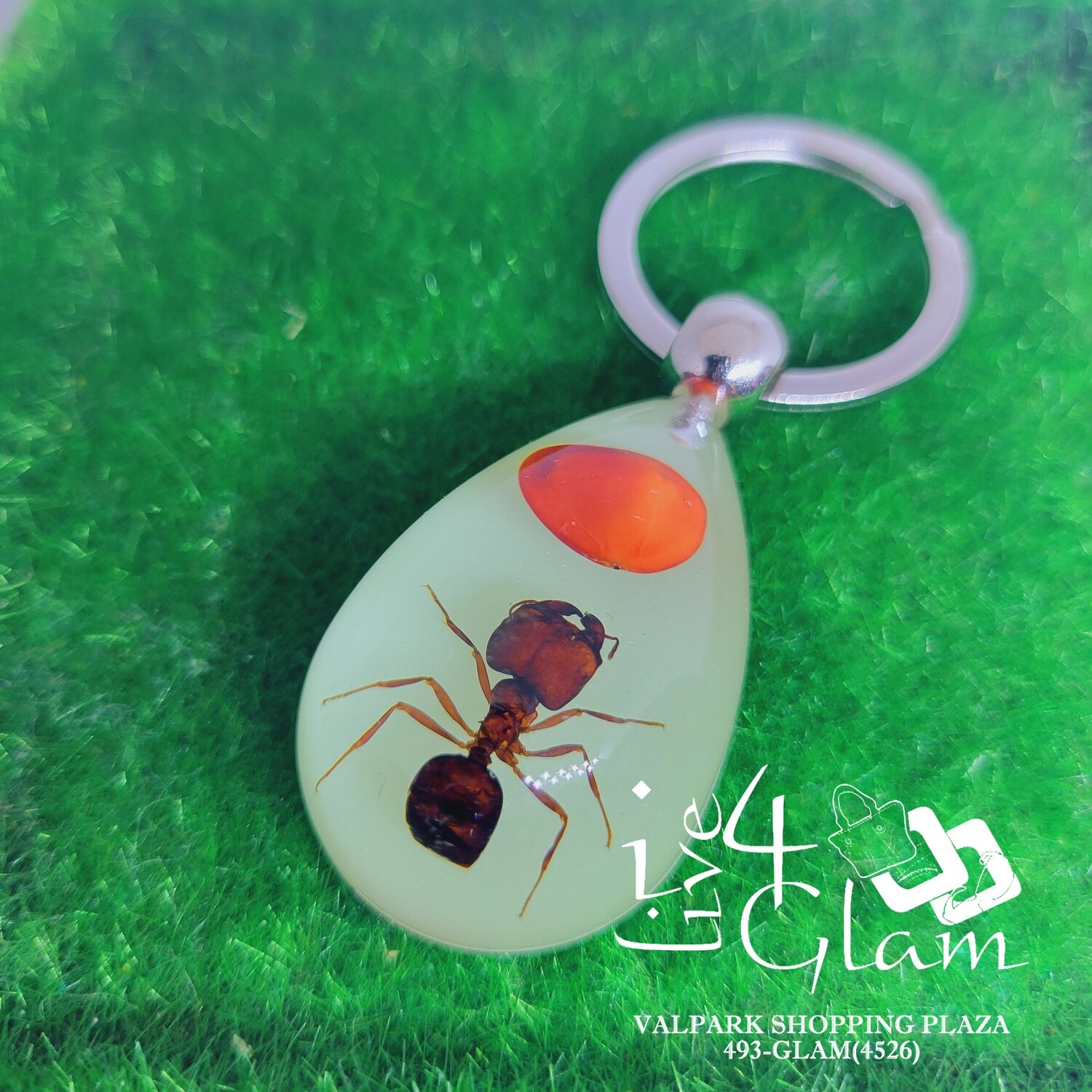 Real Animal Glow In The Dark Ant and Bean Key Ring