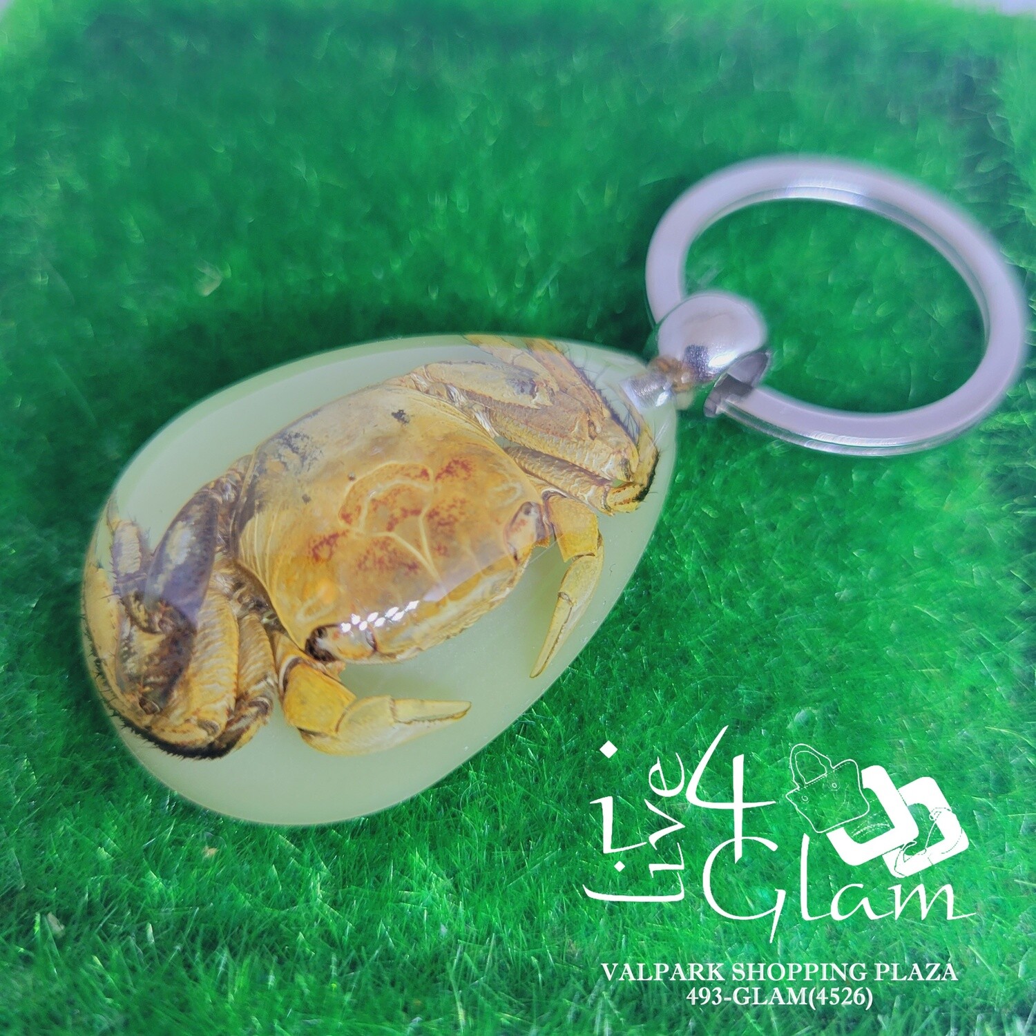 Real Animal Glow In The Dark Medium Crab Key Ring