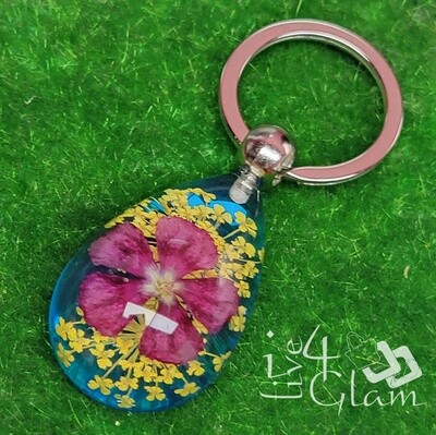 Real Flower Purple Key Ring