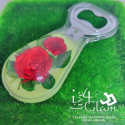 Real Flower Rose Glow In The Dark Bottle Opener