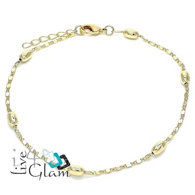 Gold Layered Anklet, Bead