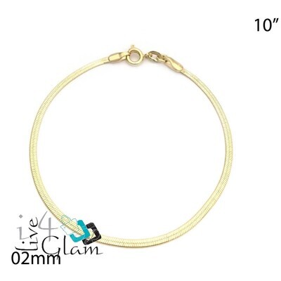 Gold Layered Anklet, Herringbone