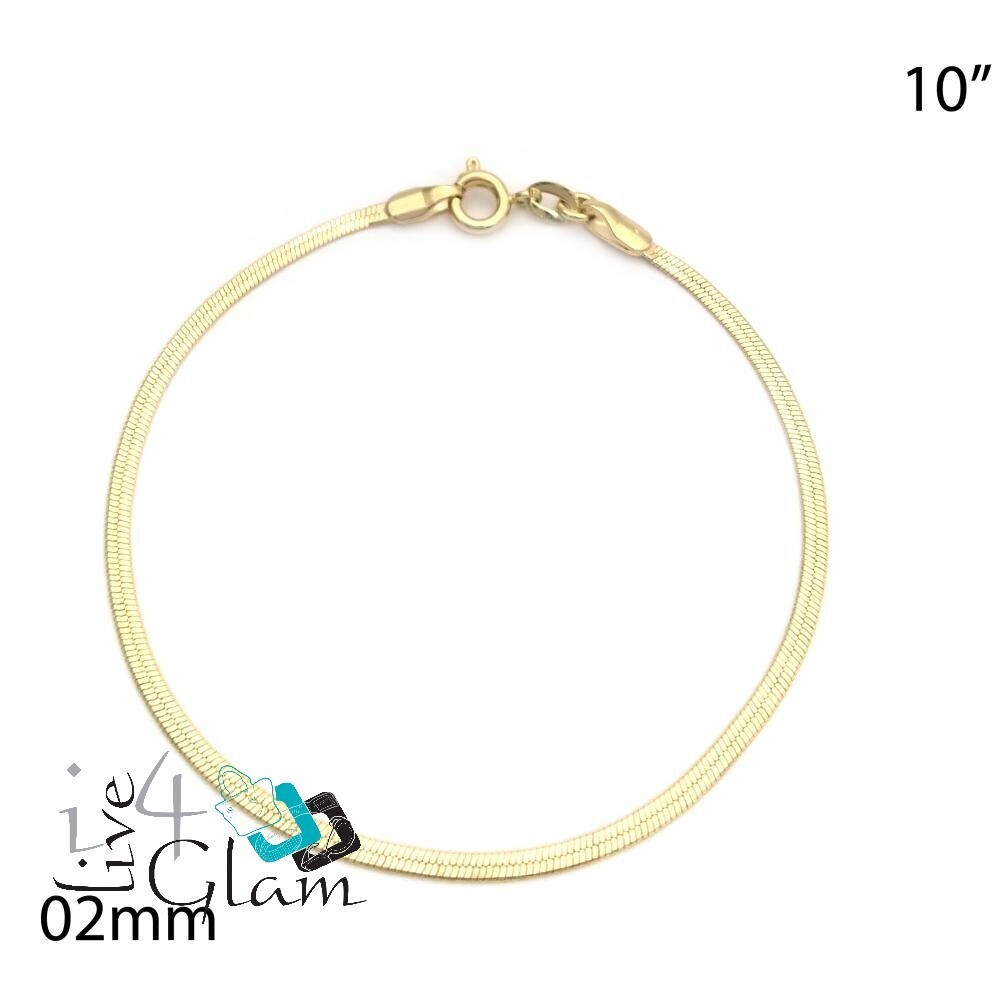 Gold Layered Anklet, Herringbone