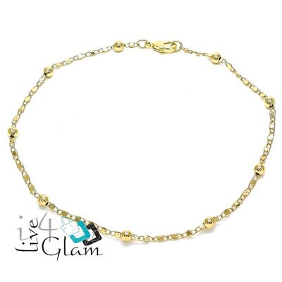 Gold Layered Anklet, Ball Mariner
