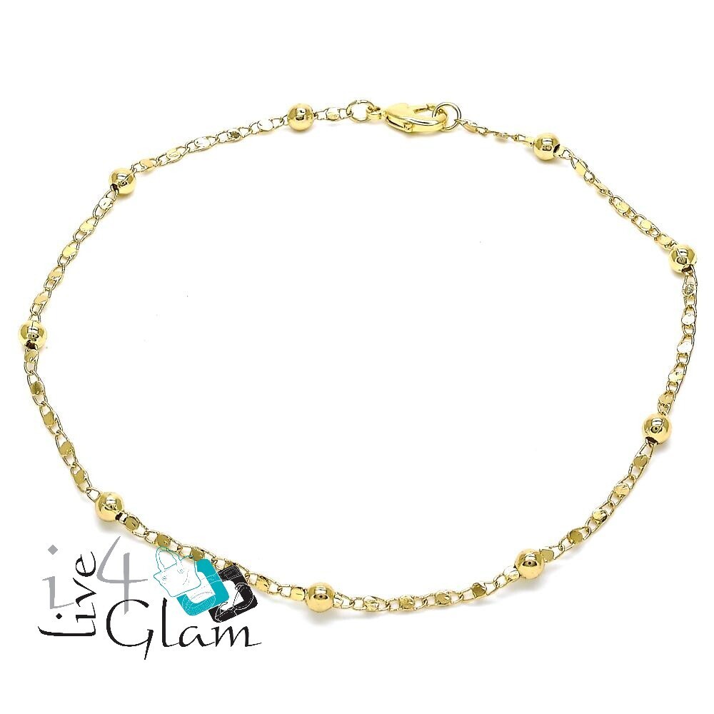 Gold Layered Anklet, Ball Mariner