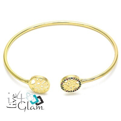 Gold Layered Tree of Life Bangle