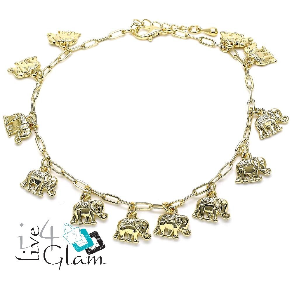 Gold Layered Anklet Elephant