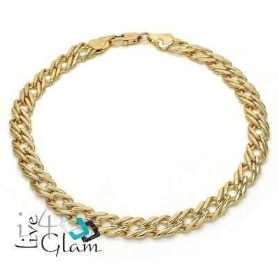 Gold Layered Anklet,  Flat Wheat