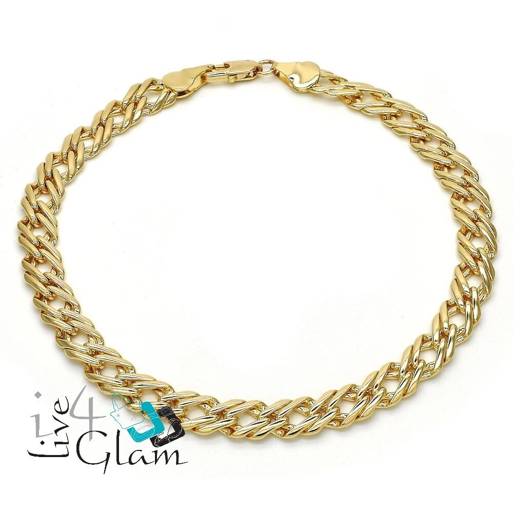 Gold Layered Anklet,  Flat Wheat