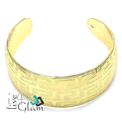 Gold Layered Greek Key Pattern Bangle