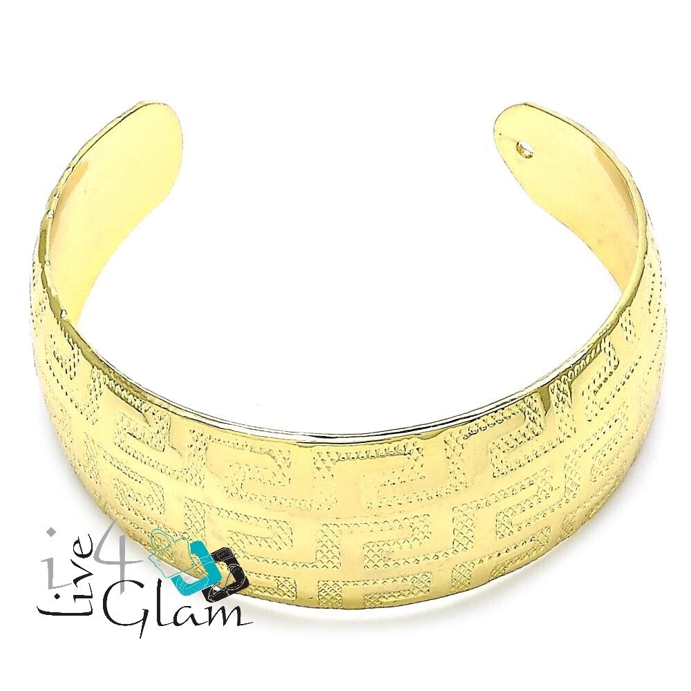 Gold Layered Greek Key Pattern Bangle