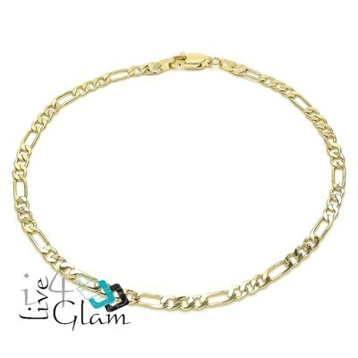 Gold Layered Anklet, Figaro