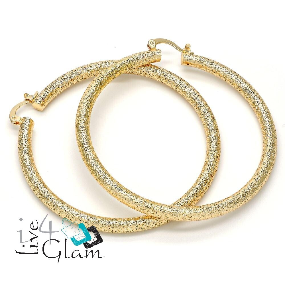 Gold Layered Matte Medium Hoop