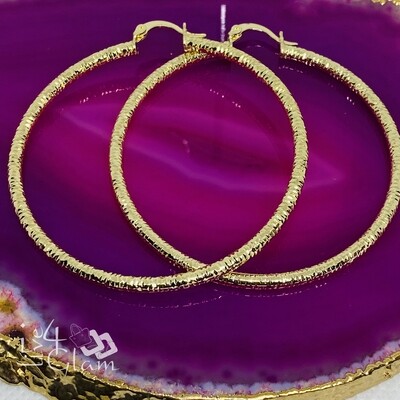 Gold Layered Matte Medium Hoop