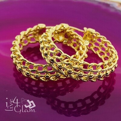 Gold Layered Cuban Link Medium Hoop