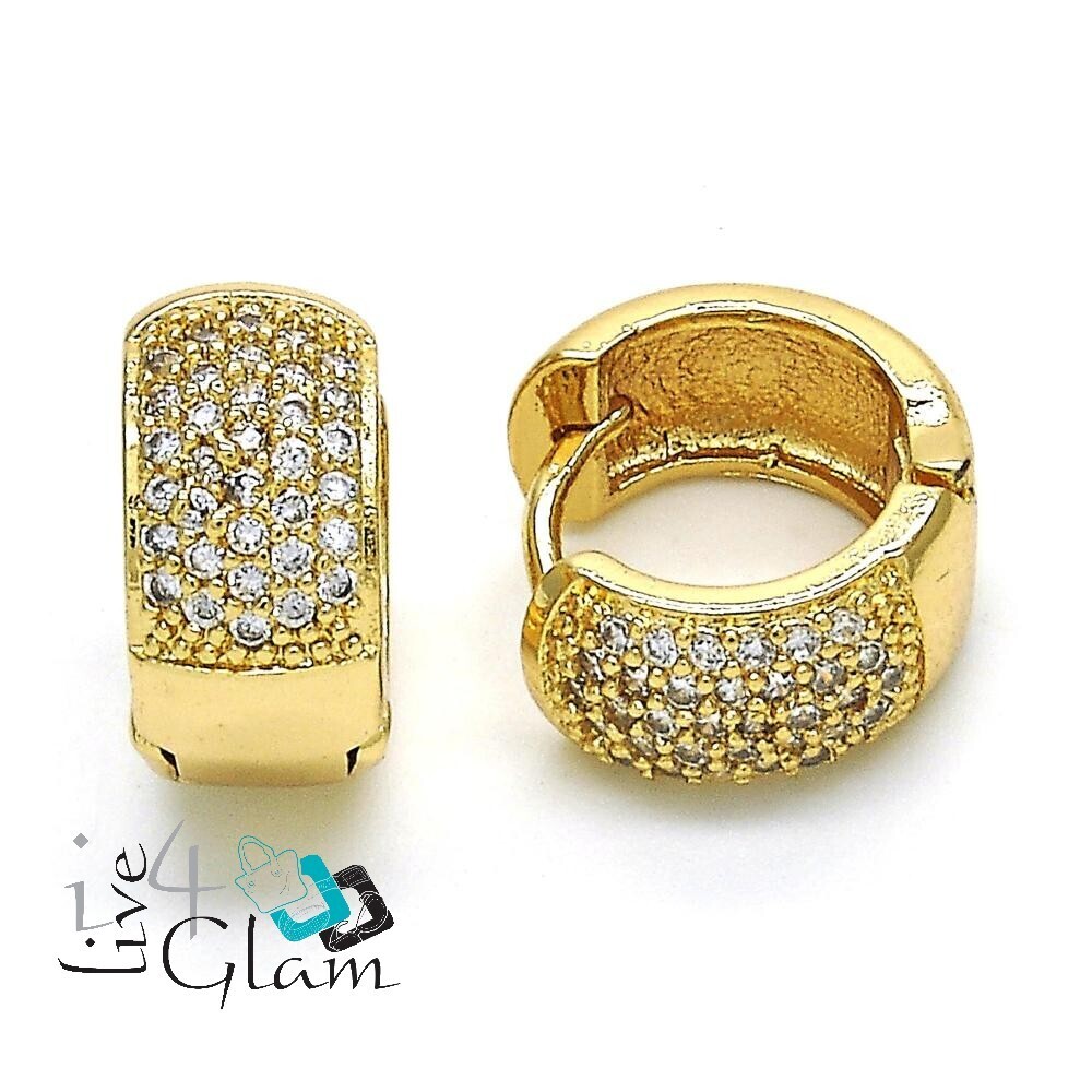 Gold Layered Thick Cluster CZ Huggie
