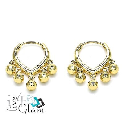 Gold Layered Hanging Ball Huggie