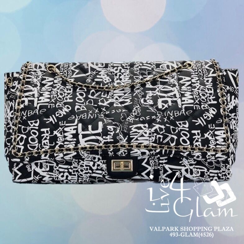 Graffiti Overnight Bag, Color: Black