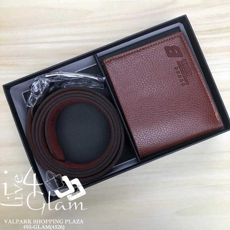 mens designer belt and wallet set