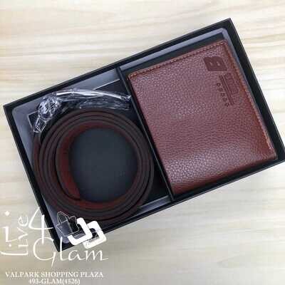 Men Wallet And Belt Set