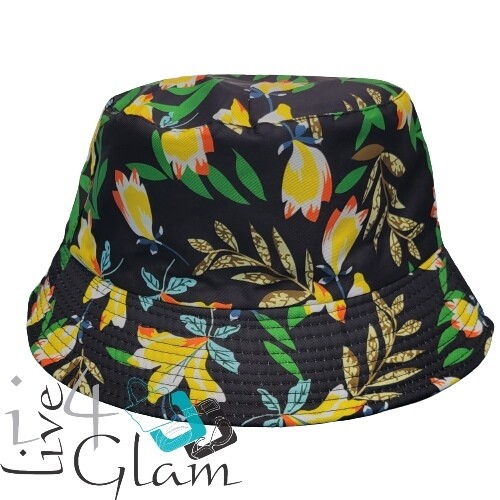 Tropical Flower Reversible Bucket Hat, Color: Plumeria