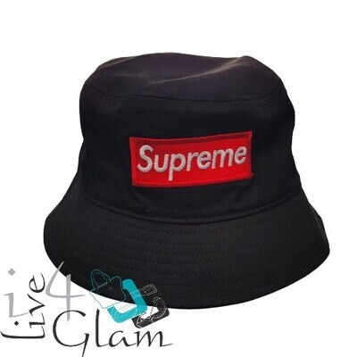 Supreme Style Fashion Bucket Hat, Color: Black