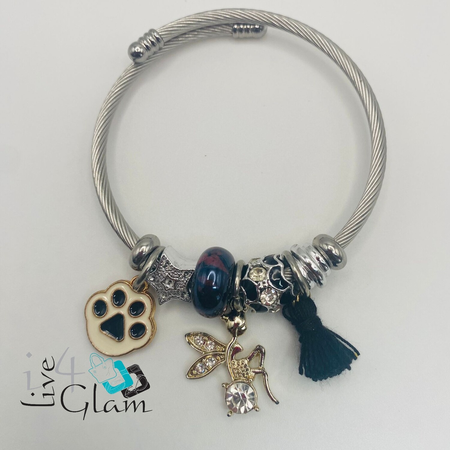 Stainless Steel Paw Charm Bracelet