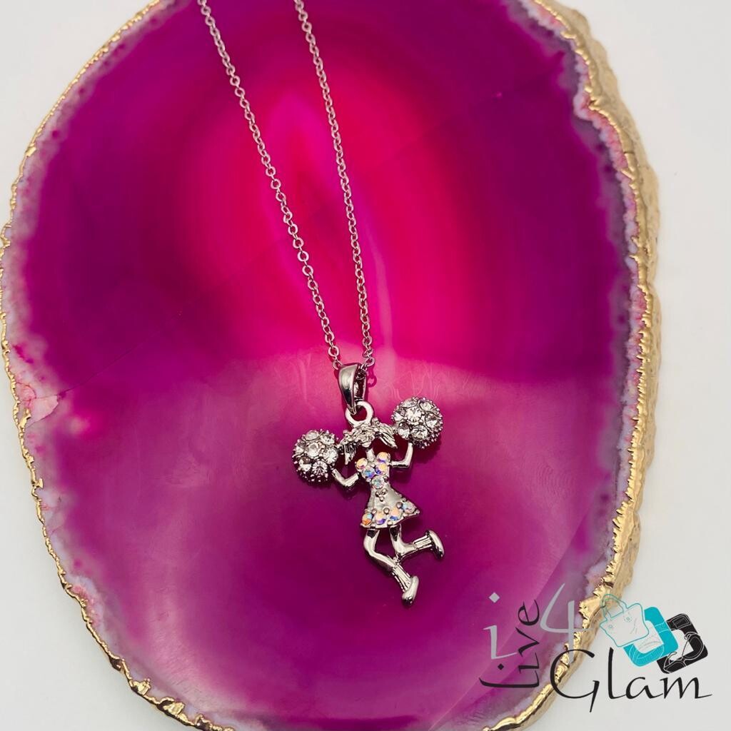 Fashion Necklace Cheerleader Pendant, Color: Iridescent