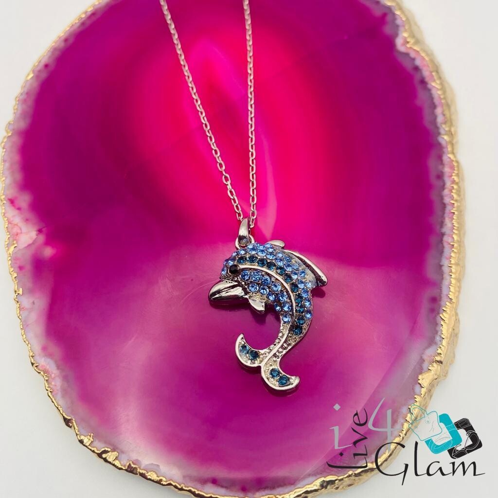 Fashion Necklace Dolphin Pendant, Color: Blue