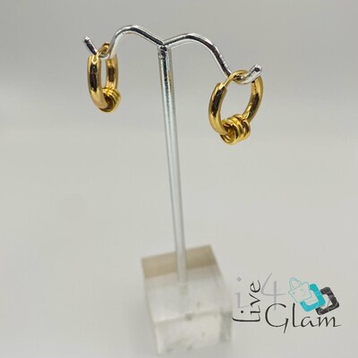 Stainless Steel Small Hoop with Rings