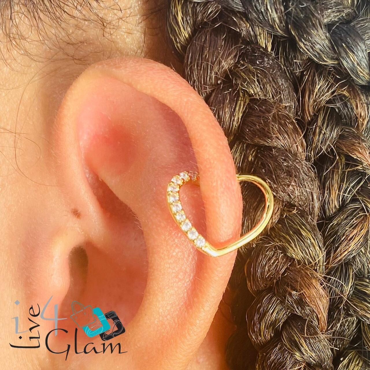 Surgical Steel Heart Cartilage Daith Piercing