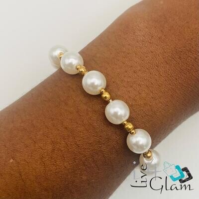 Large Single Pearl String Bracelet