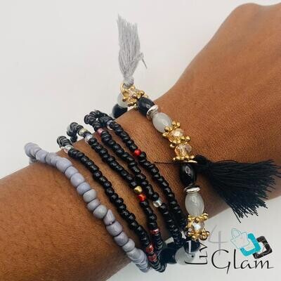 6 Pcs Bohemian Beads Tassel Bracelet