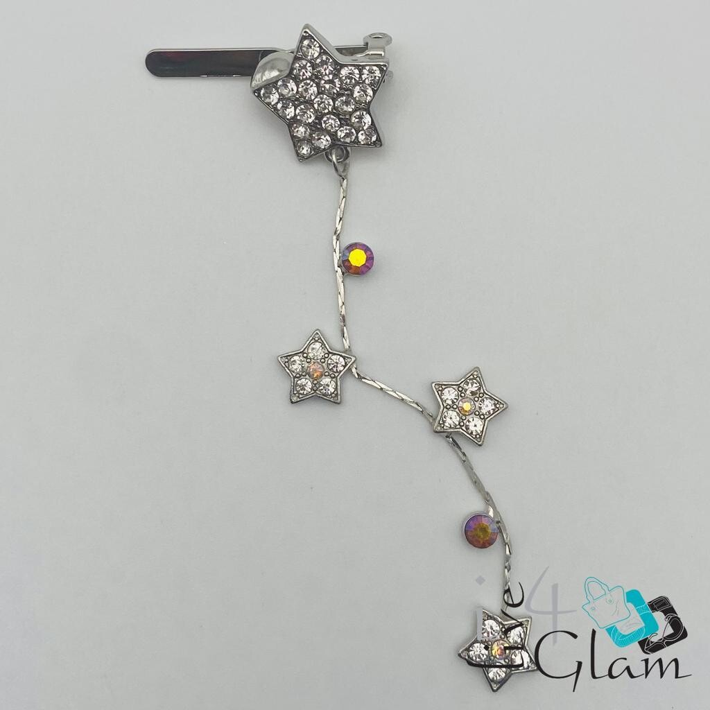 Magnetic Star Dangling Hair Clip, Color: Clear