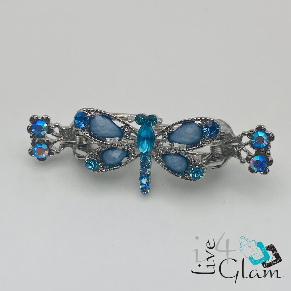 Dragon Fly Double Clamp  Hair Clip, Color: Blue