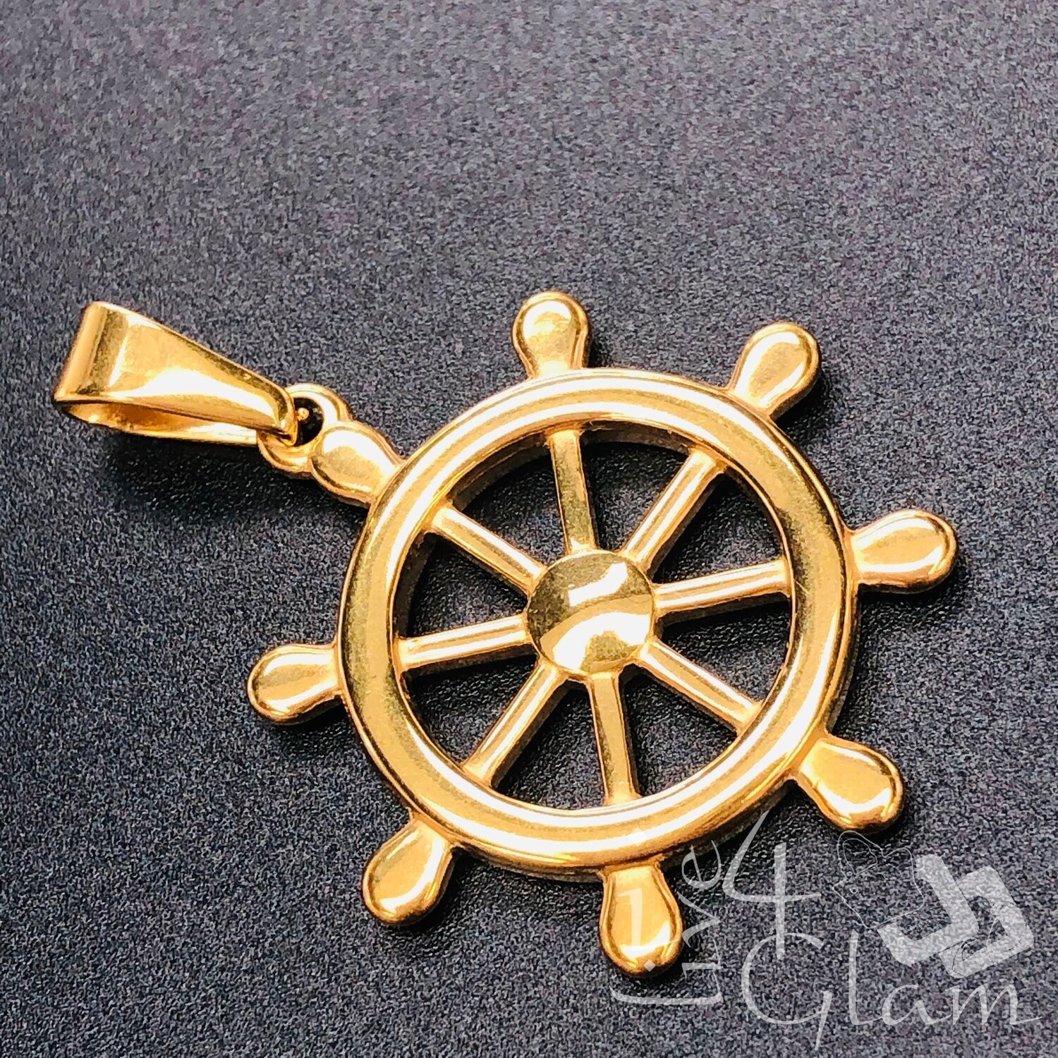 Stainless Steel Shipping Wheel Pendant, Size: Small