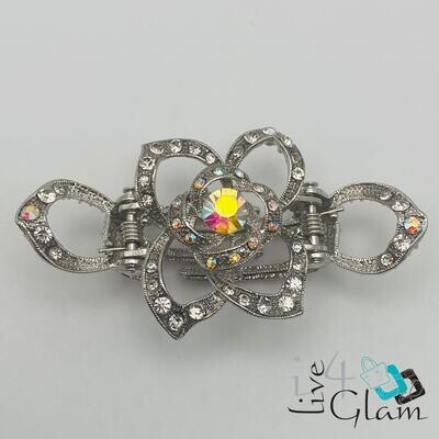 Flower Hair Clip with Double Clamp