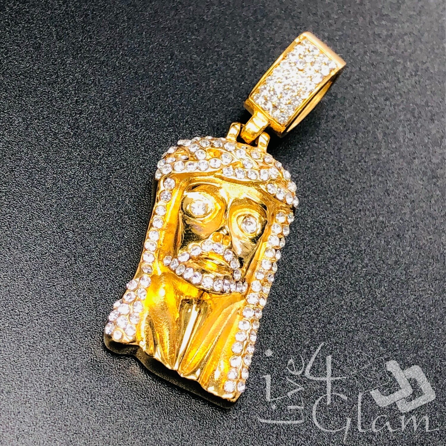 Stainless Steel Jesus Head CZ Pendant, Size: Small