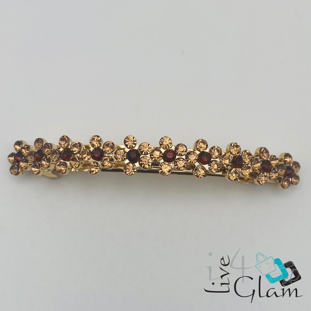 Crystal Hair Clip, Color: Gold
