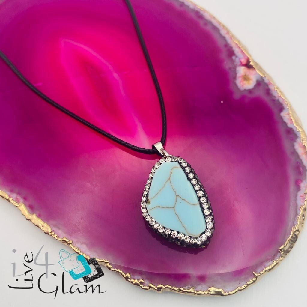 Semi Precious Stone Necklace, Color: Blue